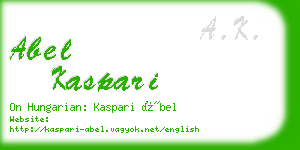 abel kaspari business card